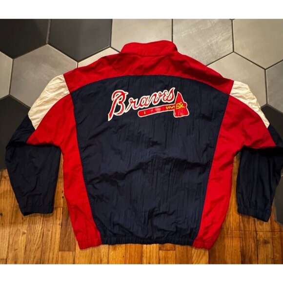 VTG Apex One ATLANTA BRAVES MLB Pullover windbreaker L XL unisex Baseball Jacket - Picture 1 of 11